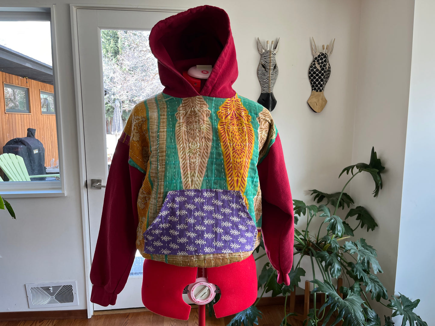 A. Upcycled hoodie women’s small