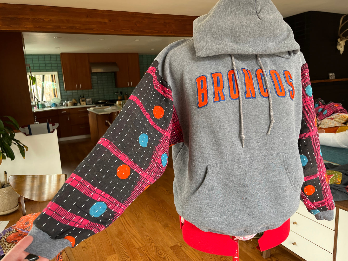 B. Upcycled hoodie mens med/large