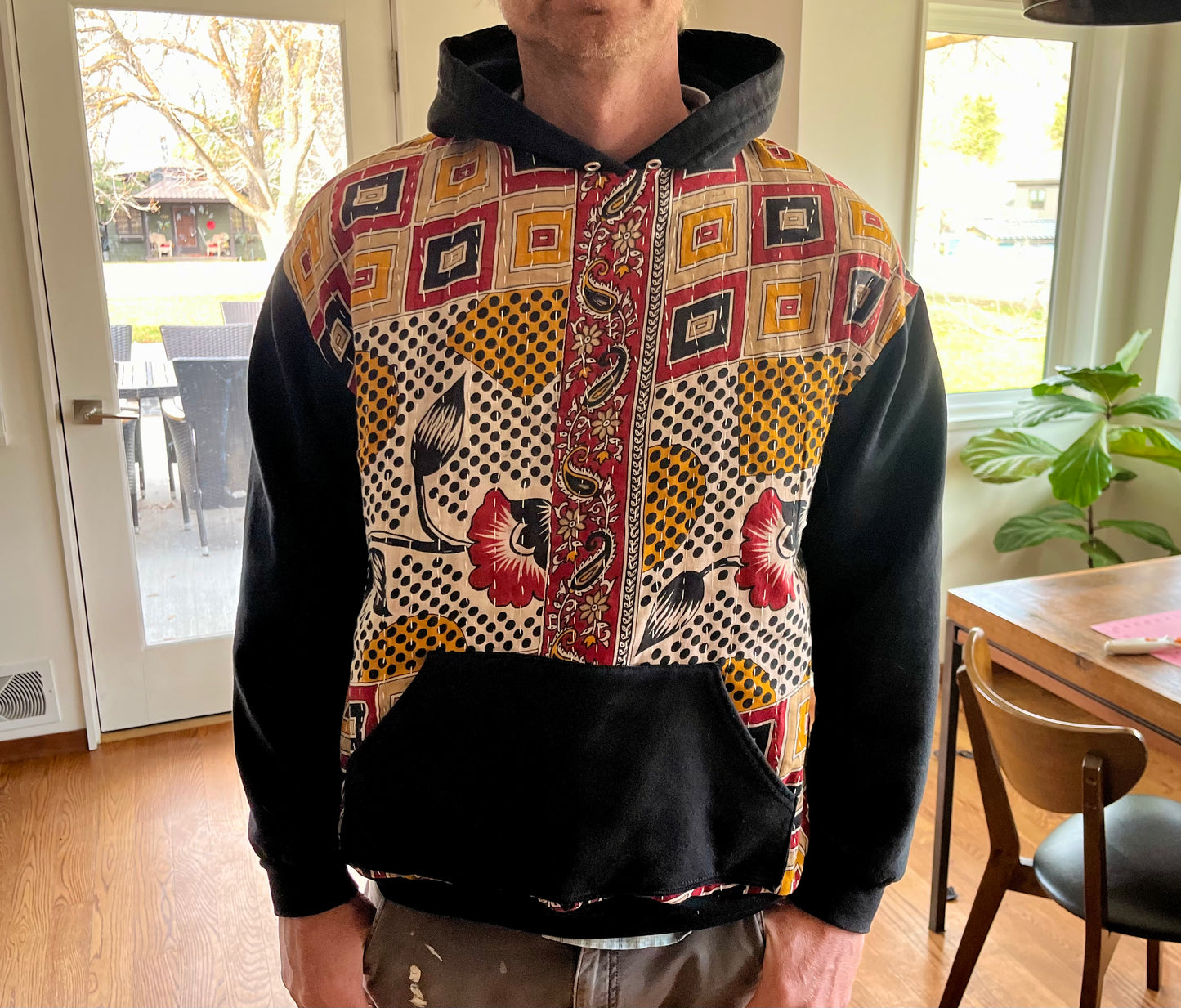 A. Upcycled large hoodie
